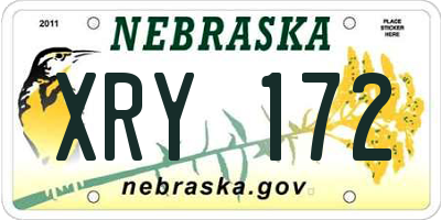 NE license plate XRY172