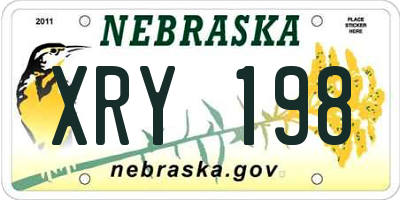 NE license plate XRY198
