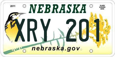 NE license plate XRY201