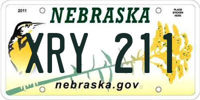 NE license plate XRY211