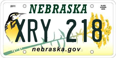 NE license plate XRY218