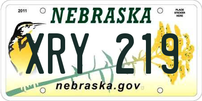 NE license plate XRY219