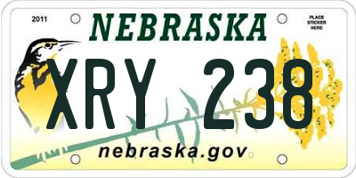 NE license plate XRY238