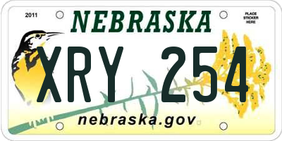 NE license plate XRY254