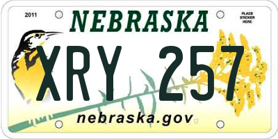 NE license plate XRY257