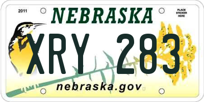 NE license plate XRY283