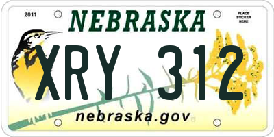NE license plate XRY312