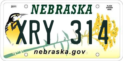 NE license plate XRY314