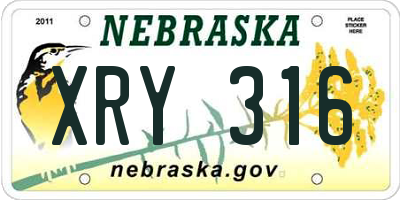 NE license plate XRY316