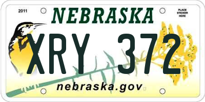 NE license plate XRY372