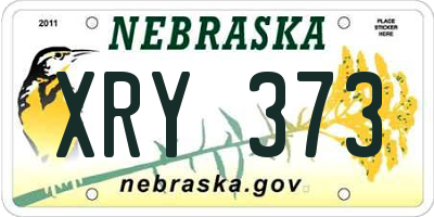 NE license plate XRY373