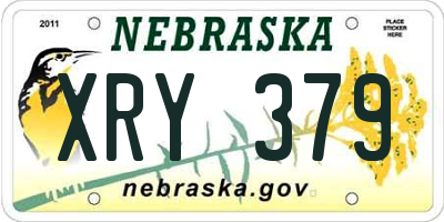 NE license plate XRY379