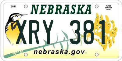 NE license plate XRY381