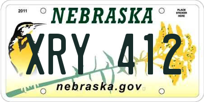 NE license plate XRY412