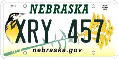 NE license plate XRY457