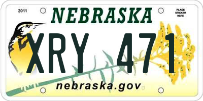 NE license plate XRY471