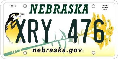 NE license plate XRY476