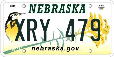 NE license plate XRY479