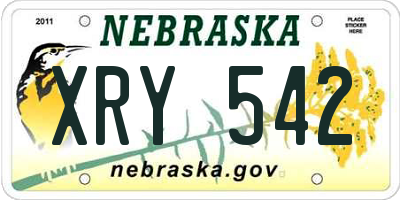 NE license plate XRY542
