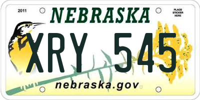 NE license plate XRY545