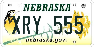 NE license plate XRY555
