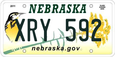 NE license plate XRY592