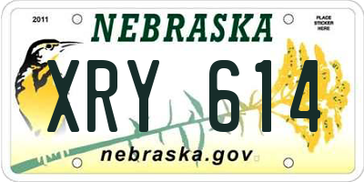 NE license plate XRY614