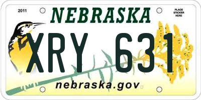 NE license plate XRY631