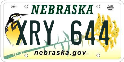 NE license plate XRY644