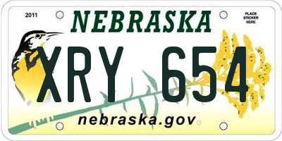 NE license plate XRY654