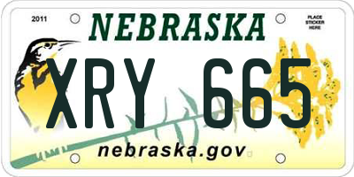 NE license plate XRY665