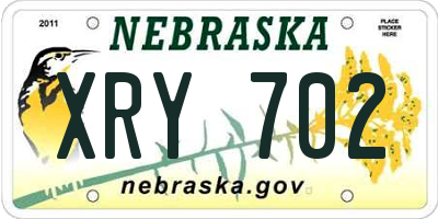 NE license plate XRY702