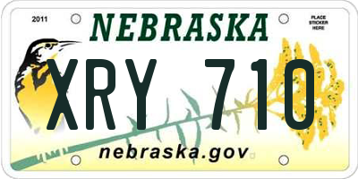 NE license plate XRY710