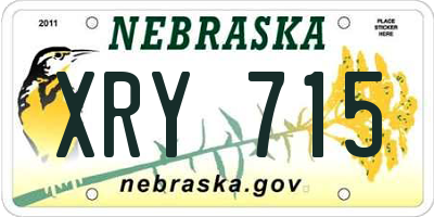 NE license plate XRY715