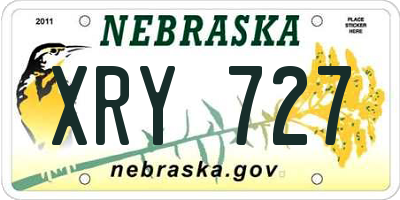 NE license plate XRY727