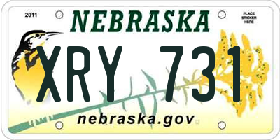 NE license plate XRY731