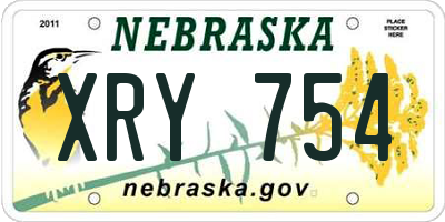 NE license plate XRY754