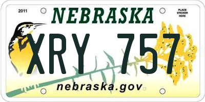 NE license plate XRY757