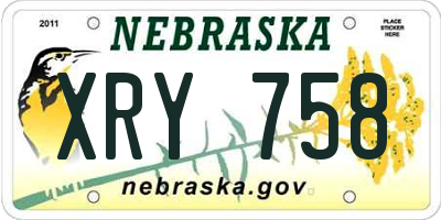 NE license plate XRY758