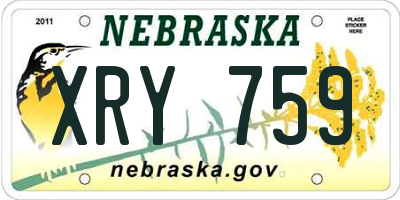 NE license plate XRY759