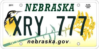 NE license plate XRY777