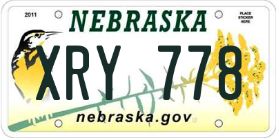 NE license plate XRY778