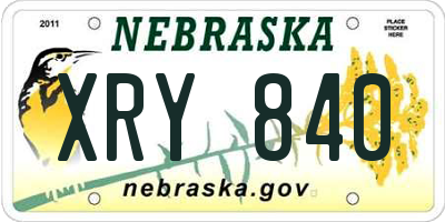 NE license plate XRY840