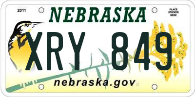 NE license plate XRY849