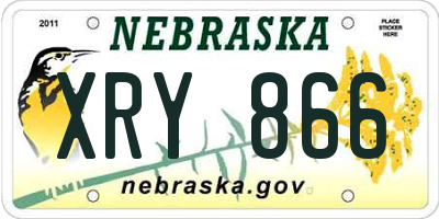 NE license plate XRY866
