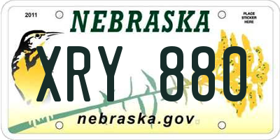NE license plate XRY880