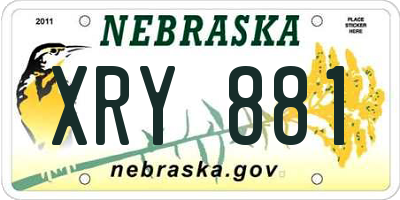 NE license plate XRY881