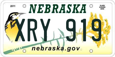 NE license plate XRY919
