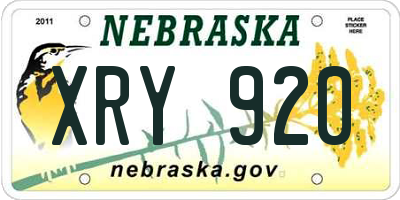 NE license plate XRY920