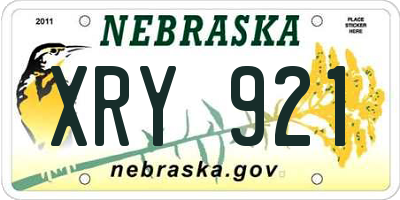 NE license plate XRY921